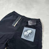 Nylon Metal Compass Print Shorts Black