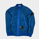 Nylon Metal Bomber Jacket Blue