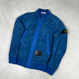 Nylon Metal Bomber Jacket Blue