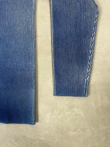 Printed Wool Blend Knit Jumper Blue