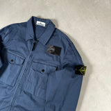 Stretch Cotton Zip Overshirt Blue