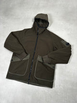 Fleece Lined Hooded Shell Jacket Khaki