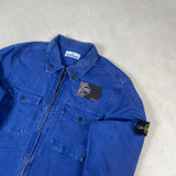 Garment Dyed Zip Overshirt Blue