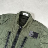 Crinkle Reps Zip Overshirt Green