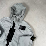 Hooded Zip Overshirt (Removable Hood) Light Blue