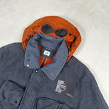 Check Multi Pocket Lino Flax Goggle Jacket Check