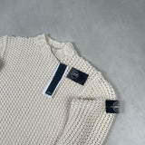 UV Reactive Heavyweight Chain Stitch Jumper White / Pink