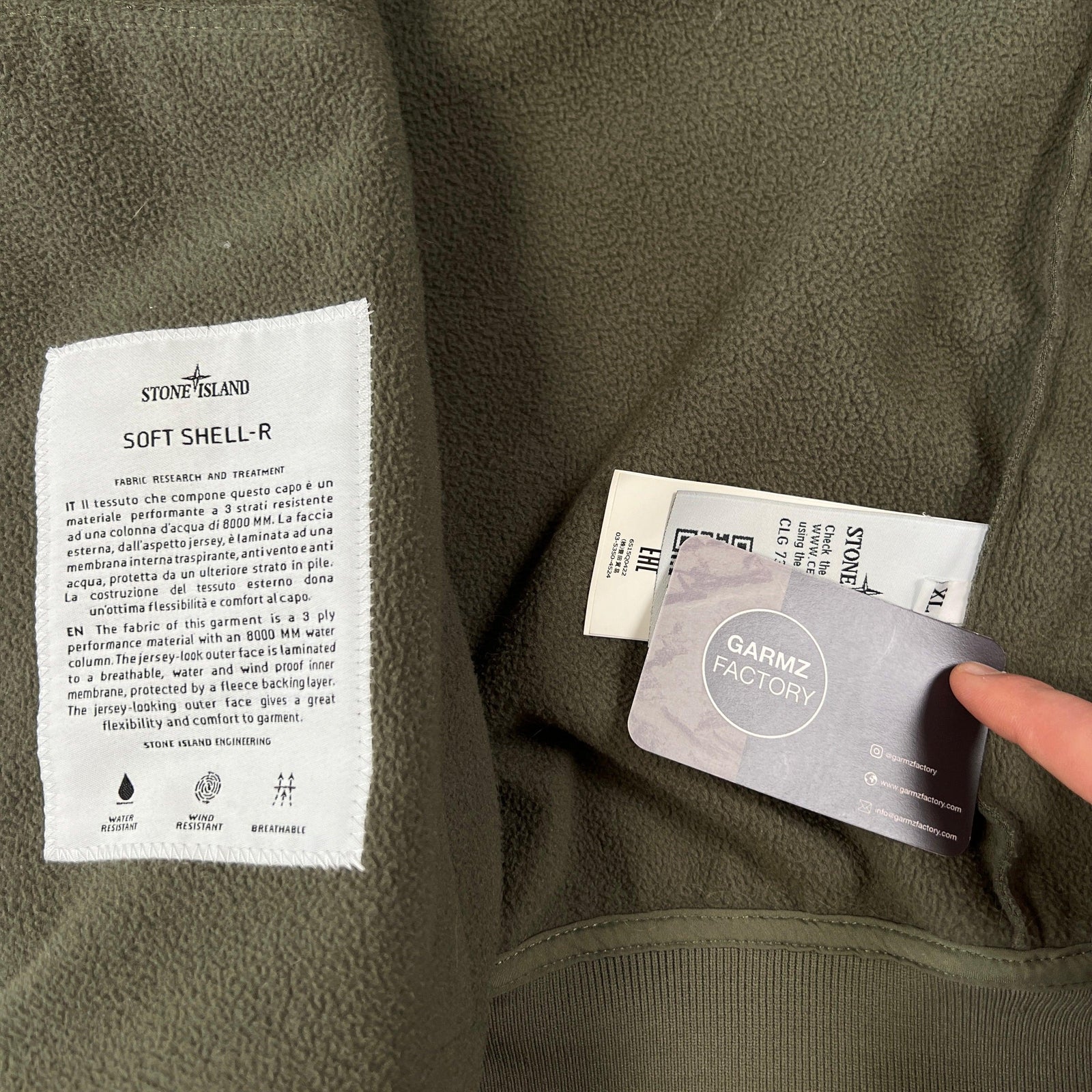Stone Island Soft Shell R Hooded Jacket Green – Garmz Factory