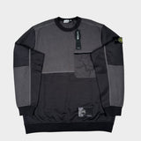 Colour Block Zip Pocket Sweatshirt Grey