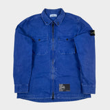 Garment Dyed Zip Overshirt Blue