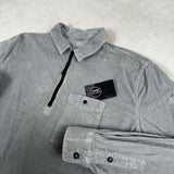 1/2 Zip Corduroy Overshirt Grey