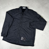 Crinkle Reps Nylon Zip Overshirt Black