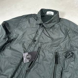 Crinkle Reps Overshirt Petrol Green