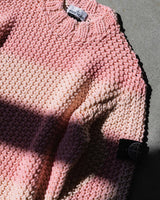 UV Reactive Heavyweight Chain Stitch Jumper White / Pink