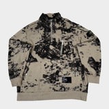 Earth Mapping Camo 1/4 Zip Sweatshirt Dove Grey