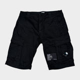 Satin Stretch Cargo Shorts Black