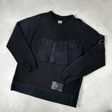 Heavy Cotton Utility Pocket Sweatshirt Black