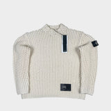 UV Reactive Heavyweight Chain Stitch Jumper White / Pink