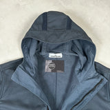 Felpa Diagonale Gommata Hooded Smock Avio Blue