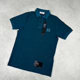 Washed Short Sleeve Polo Shirt Teal