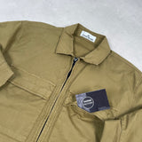 Supima Cotton Twill Stretch Overshirt Dark Beige