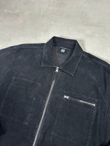 Corduroy Zip Overshirt Black