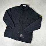 Garment Dyed Utility Pocket Overshirt Black