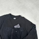 Heavy Cotton Utility Pocket Sweatshirt Black