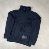 Multi Pocket Utility Mock Neck Sweatshirt Black