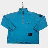 Garment Dyed 1/2 Zip Overshirt Aqua Blue