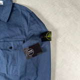Stretch Cotton Zip Overshirt Blue