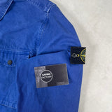 Garment Dyed Zip Overshirt Blue