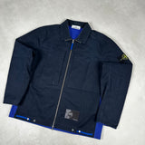 Tela Resinata Block Canvas Overshirt Navy