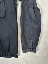 Garment Dyed Zip Overshirt Black