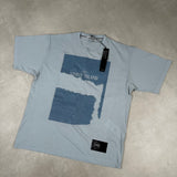 Scratched Paint Print T - Shirt Light Blue