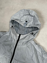 Garment Dyed Crinkle Reps Hooded Jacket Light Blue