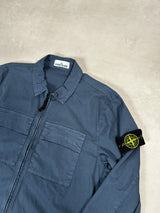 Supima Cotton Twill Stretch Overshirt Blue