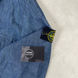 Washed Denim Zip Overshirt Denim Blue