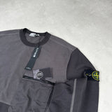 Colour Block Zip Pocket Sweatshirt Grey