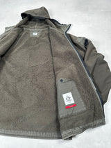Fleece Lined Hooded Shell Jacket Khaki