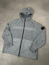 Garment Dyed Crinkle Reps Hooded Jacket Light Blue