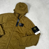 Hyper Dense Nylon Raso Hooded Jacket Brown