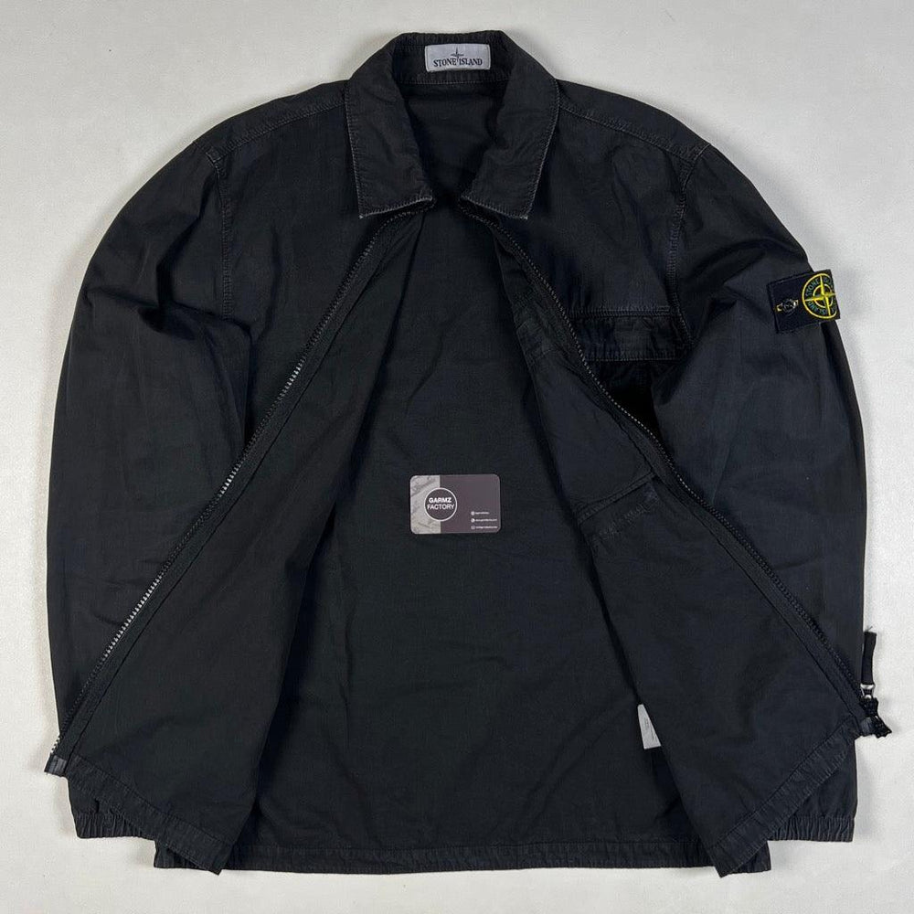 Stone Island Garment Dyed Zip Overshirt Black – Garmz Factory