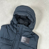 Opaque Nylon Tela Hooded Gilet Navy