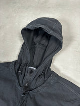 Canvas Cotton Hooded Smock Black