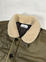 Mussola Gommata Sherling Collar Flight Jacket Olive