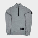 Brushed Cotton 1/4 Zip Sweatshirt Grey