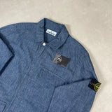 Washed Denim Zip Overshirt Denim Blue