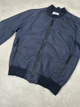 Garment Dyed Crinkle Reps Lined Bomber Jacket Navy
