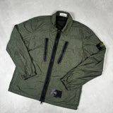 Crinkle Reps Zip Overshirt Green
